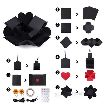Square Unique DIY Explosion Box with Special Design for Wedd