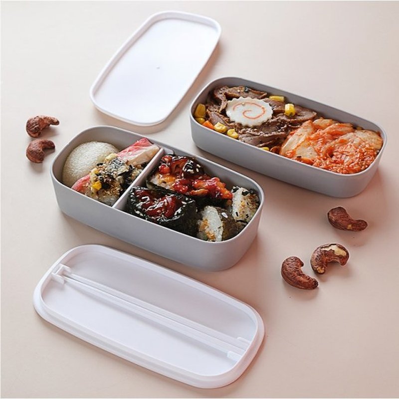Plastic Lunch Box Bento Box School Kids Office Worker 2 Laye