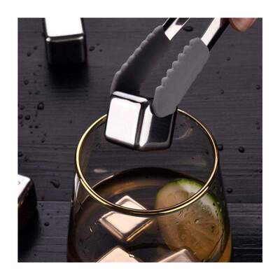 4/6/8pcs Stainless Steel Reusable Chilling Stones for Whiske