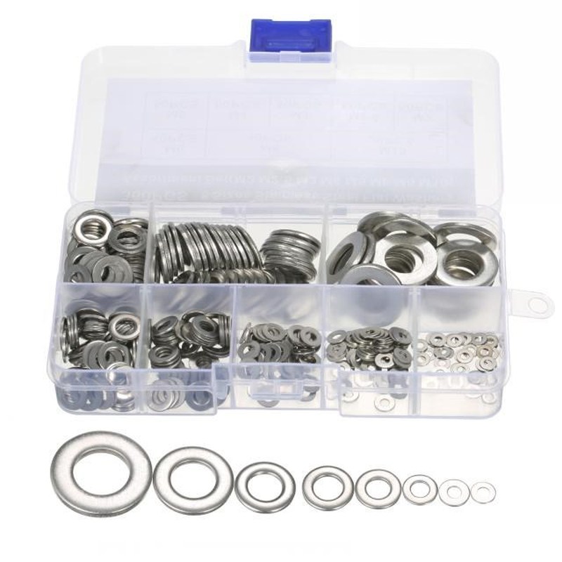 360Pcs Stainless Metal Steel Washer Gasket Flat Sealing Ring