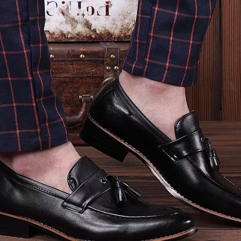 man retro business shoes men's casual pu shoes 男