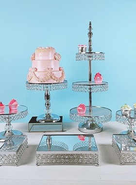 3pcs-15pcs Metal Electroplate  Mirror Cake Stand Set Display