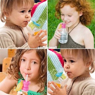 Portable Children Spill-Proof Bottle Drinks Straw Cover Kids