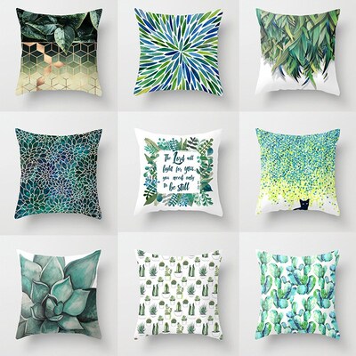 Cushion-Cover Decorative Pillows Throw Green Sofa Polyester