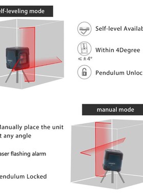 HANMATEK LV1 Laser Level Cross Line Laser with Measuring Ran