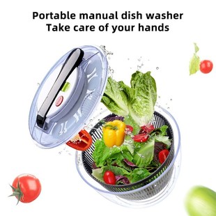 Multifunction Manual Salad Washer Spinner Drainer Lettuce Ve