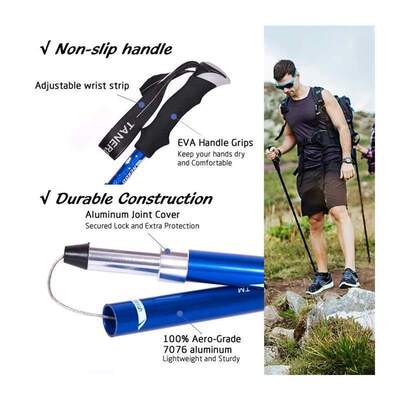 Multifunction Walking Stick kking Poles Telescopic Fold Crut