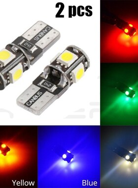 Canbus White Blue Red Yellow Green T10 5smd 5050 Led Car Lig