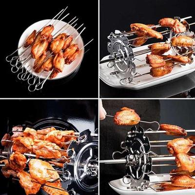 10 fork BBQ Steel Metal Roaster Rotisserie Skewers Needle C