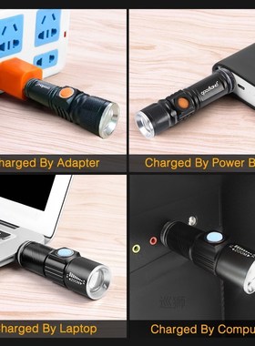 USB LED Flashlight Rechargeable LED Torch Light Lanterna T6