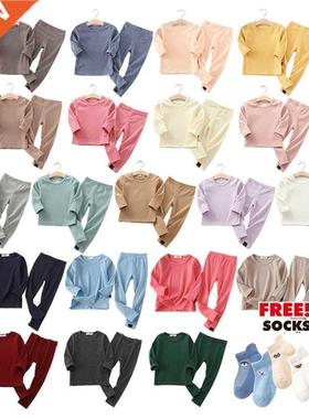 Spring Autumn Fall Winter Boys Girls Kids Cotton Clothes Set