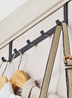 Metal Hanging Rack Hook Holder Over The Door 5 Hooks Door