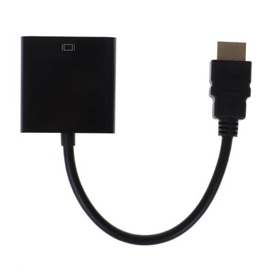 Black HDMI-compatible To VGA Adapter Cable Projector Monitor