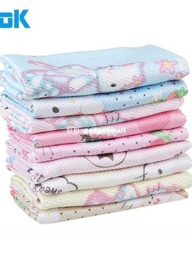 6 Pieces Cartoon Printed Diamond Lattice Microfiber Cleaning