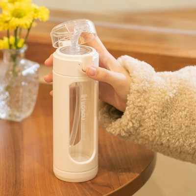 Double Portable Glass Cute Water Bottle Kawaii Cup Tumbler W