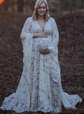 2020 Boho Style Lace Maternity Dress For Photography Materni
