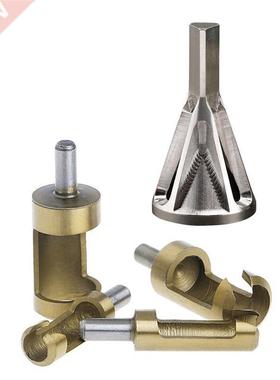 4Pc 1/4 Inch Rod Titanium Brel Plug Drill Cutter Cork Spik