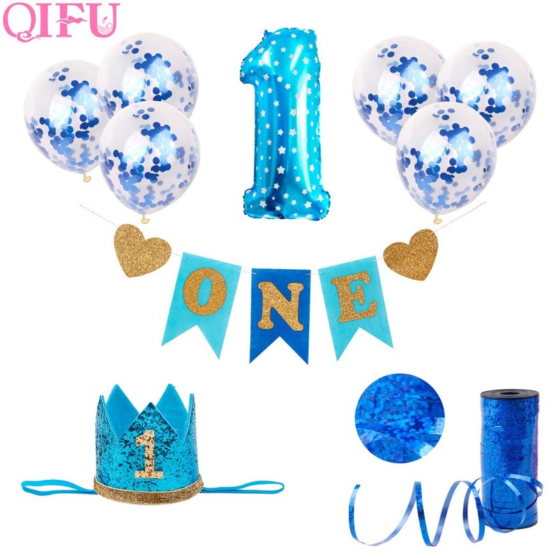 1st birthday Boy Party Decor Foil Balloons Birthday 1st Birt