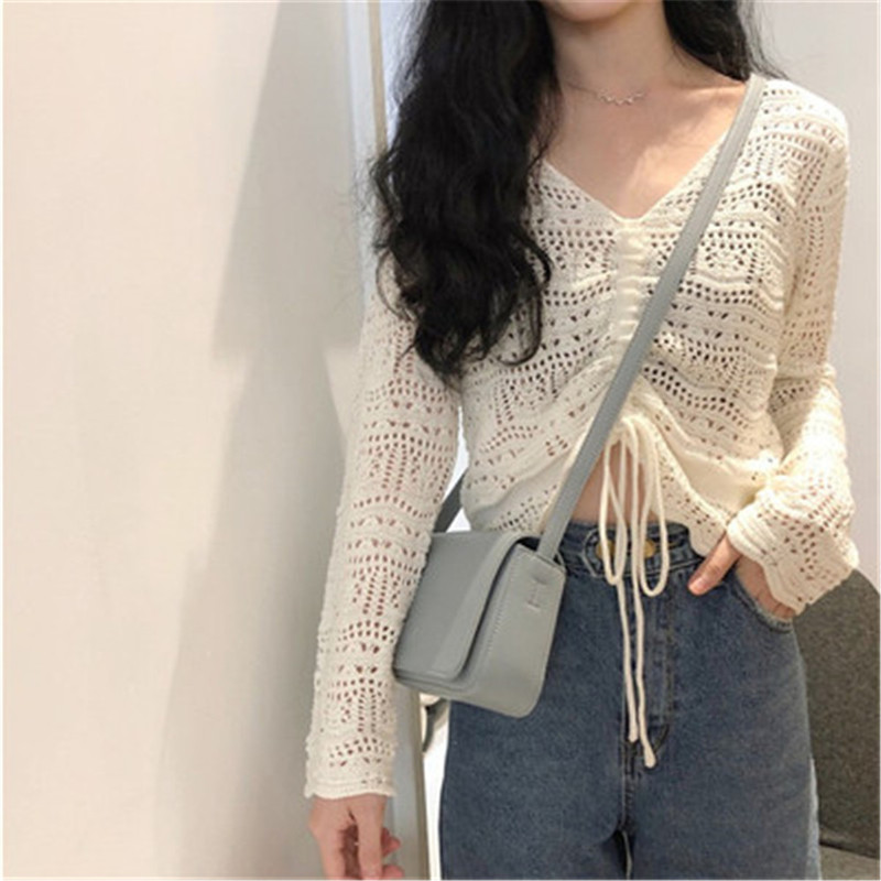 2022 Newest Sexy Women Pullovers hollow out Tied designed sw