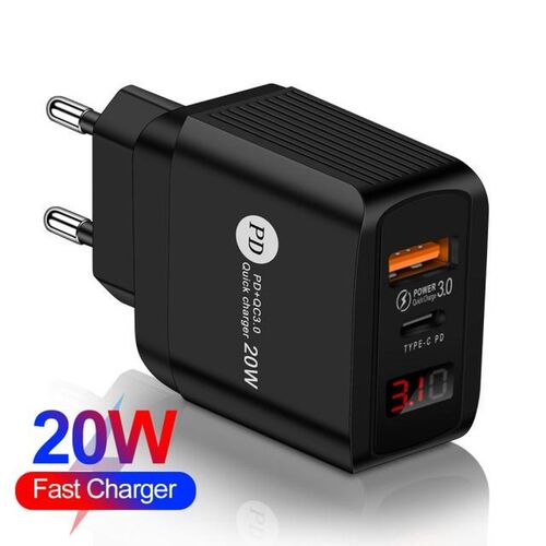 PD 20W QC 3.0 Phone Charge Adapter USB Type-C 12V Universal