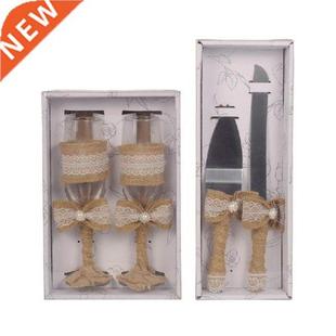 2-4pcs Rustic Wedding Cake Knife Serving Set Toasting