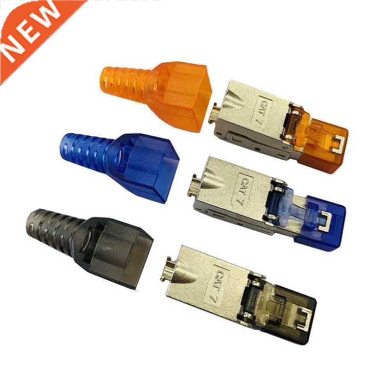 10pcs/set Tool-Free Zinc Alloy Shielded RJ45 Cat 7 Terminal