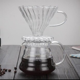 Glass Pour Over Coffee Pot With Stainless Steel Filter Funne
