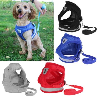 Cat Dog Adjustable Harness Vest Walking Lead Leash For Puppy