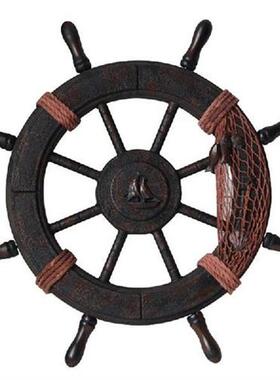 1Pc Mediterranean Captain Rudder Wall Hanging Ornament Ship