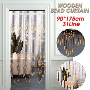 Irregular Shaped 31 Line Wooden Beads Curtain 90x175cm 6 Plu