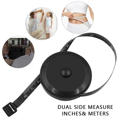 1.5m/60inch Black Tape Measures Dual Sided Retractable Tools