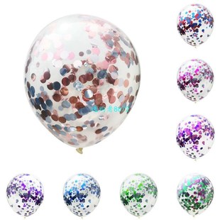 5pcs/lot Transparent Balloons Red Silver Green Blue Confetti