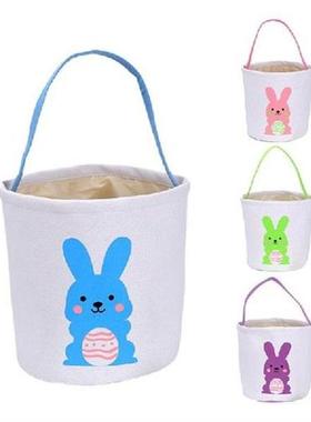 2023 Easter Bunny Tote Bag Cute Bunny Rabbit Printed Basket