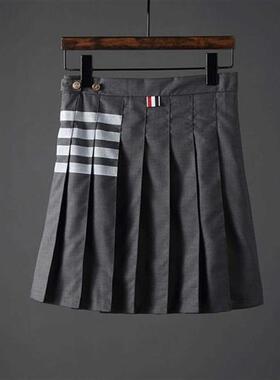 tb summer pleated skirt women s four-bar striped skirt wo