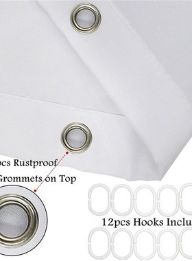 Bathroom Curtain Decorative Waterproof Hooks Geometry Polyes
