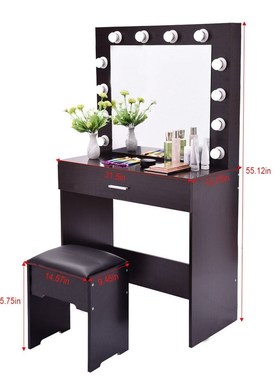 【S Warehouse】Dressing Table FCH With a Light Cannon Large