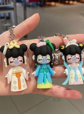 Web celebrity buckled cartoon dolls hang key chain delicate