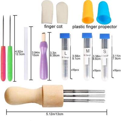 43PCS Needle Felting Tools With Wood Awl, Instruction For Ne