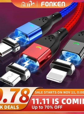 Magnetic Cable Micro USB Type C Magnetic Charging Cables Mag