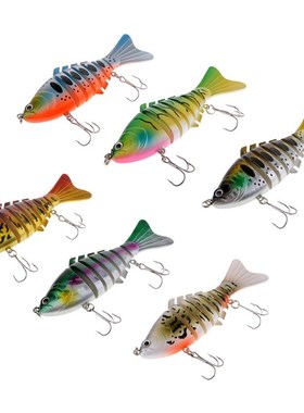 10cm/15.6g Plastic Segmented Fishing Lure 7 Sections Bass