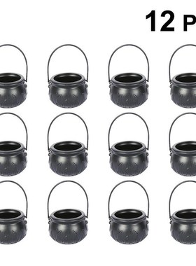 12 Pcs Pumpkin Bucket Halloween Witch Simple Patn Bucket