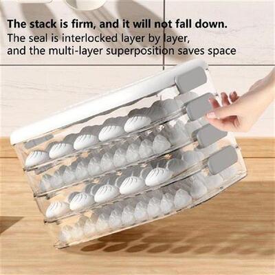 Dumpling Freezer Box  Durable Non-stick Base Microwave