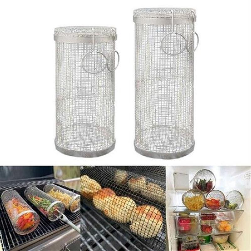 Stainless Steel Grilling Roaster BBQ Rotisserie Basket Oven