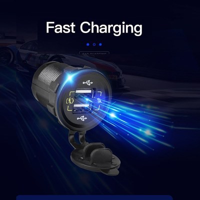 Type C Car Voltmeter 12V Usb Quick Charger For Cigarette Lig