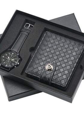 Men Luxury Watch Gifts Set For Wallet Quartz Wristwatch2pcs