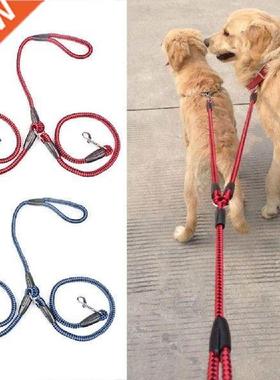 OUTAD Nylon Ribbon Double Dog harness Lea Adjustable