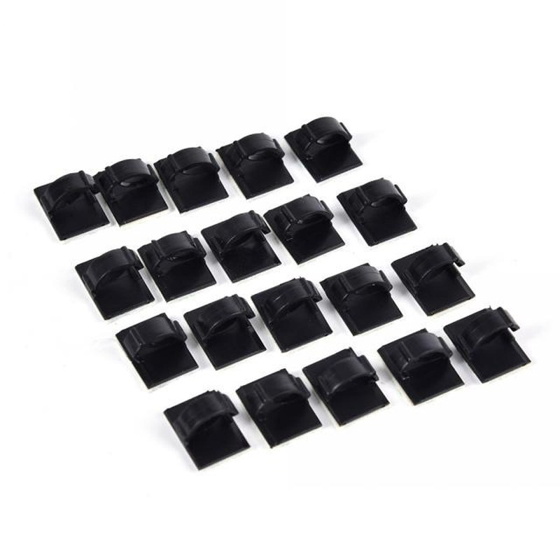 Black Adhesive Car Cable Clips Cable Winder Drop Wire Tie Fi