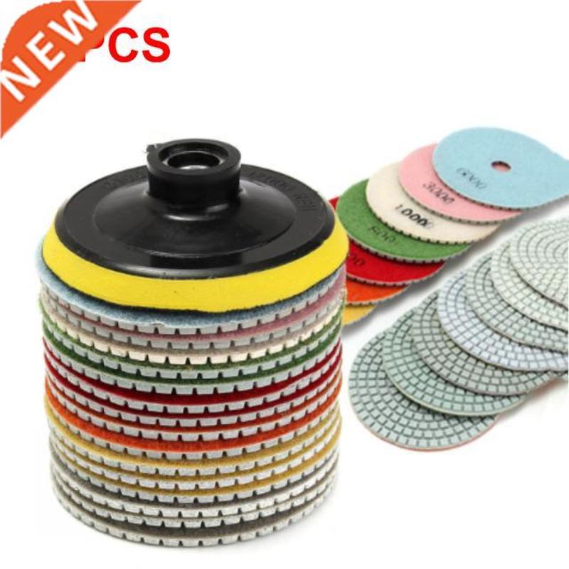 Hot 16pcs Diamond Polishing Pads Kit 4 inch 100mm WetDry fo
