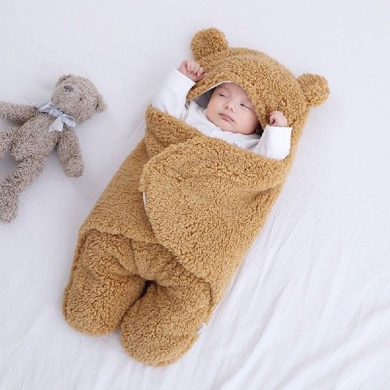 Cute Newborn Baby Boys Girls Blankets Plush Swaddle Wrap