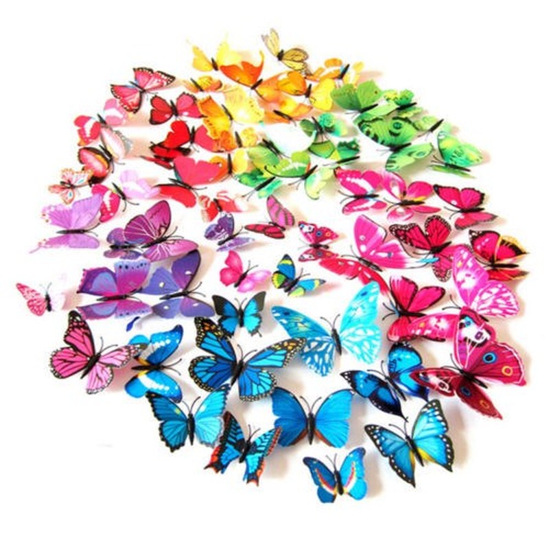 HOT 12pcs 3D PVC Butterfly Art Design Decal Wall Sticks Stic